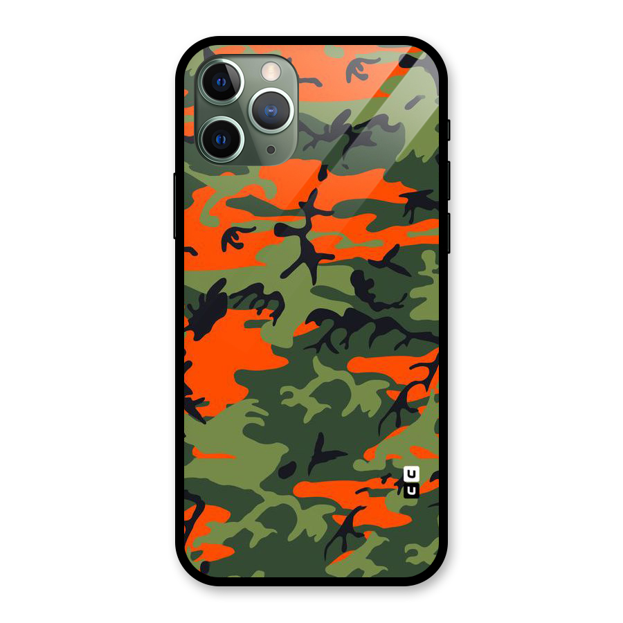 Army Pattern Glass Back Case for iPhone 11 Pro