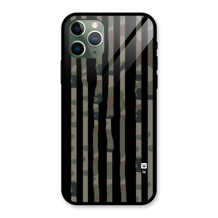 Army Stripes Glass Back Case for iPhone 11 Pro