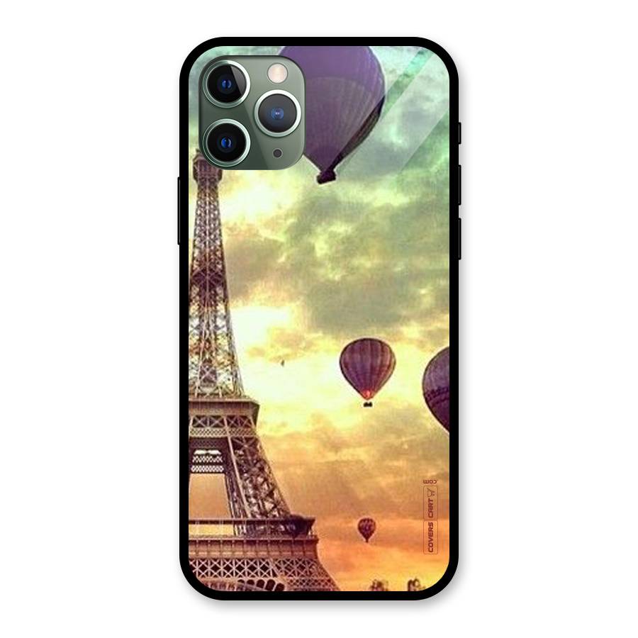 Artsy Hot Balloon And Tower Glass Back Case for iPhone 11 Pro