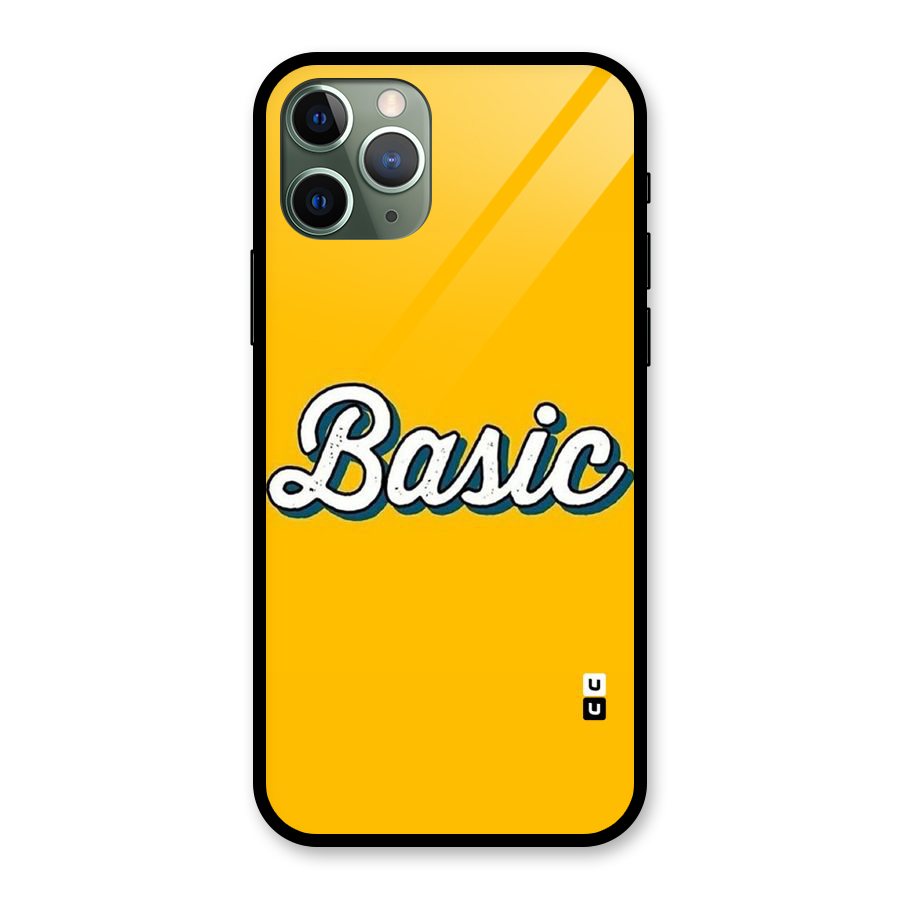 Basic Yellow Glass Back Case for iPhone 11 Pro