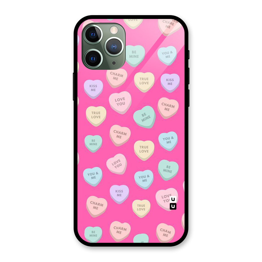 Be Mine Hearts Pattern Glass Back Case for iPhone 11 Pro