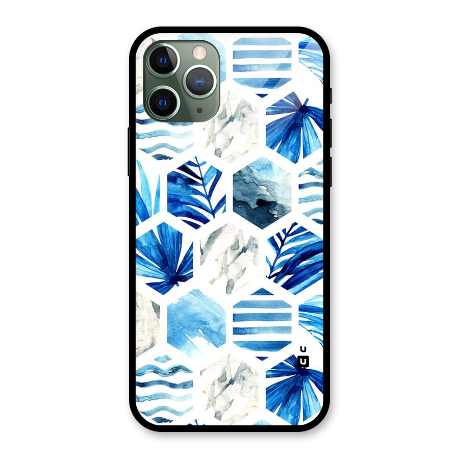 Beach Vibes Pentagon Design Glass Back Case for iPhone 11 Pro