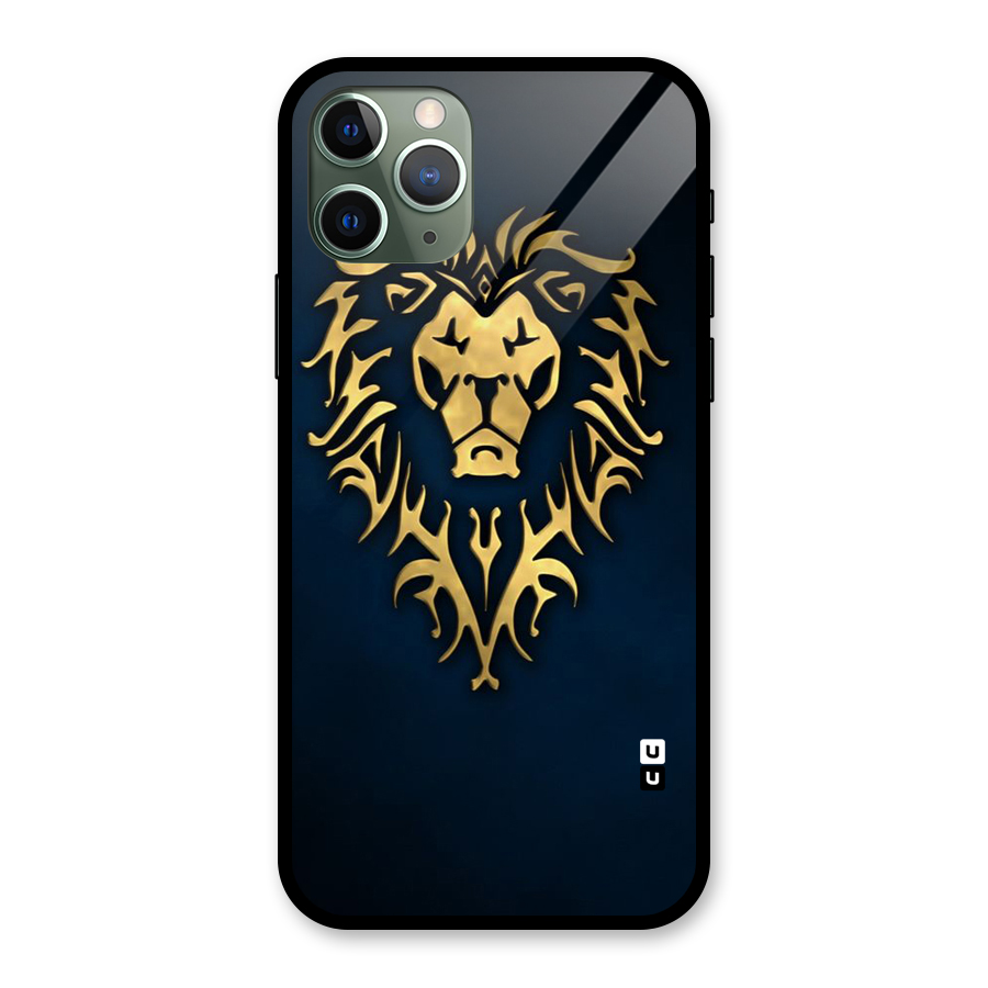 Beautiful Golden Lion Design Glass Back Case for iPhone 11 Pro