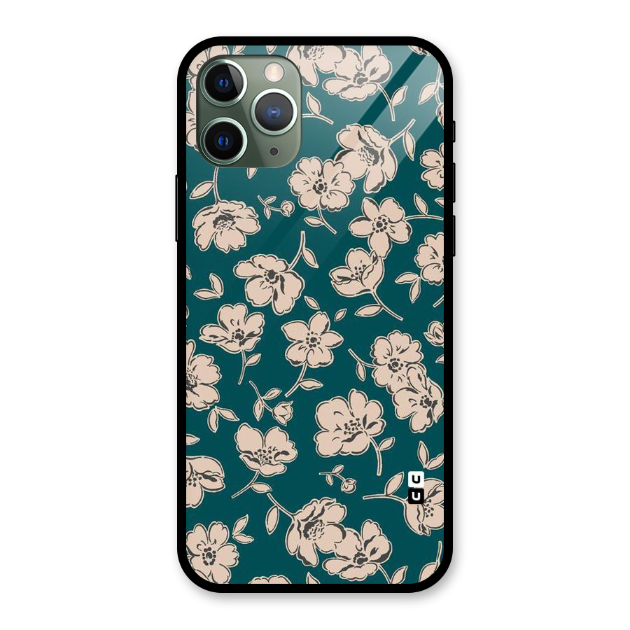 Beauty Green Bloom Glass Back Case for iPhone 11 Pro