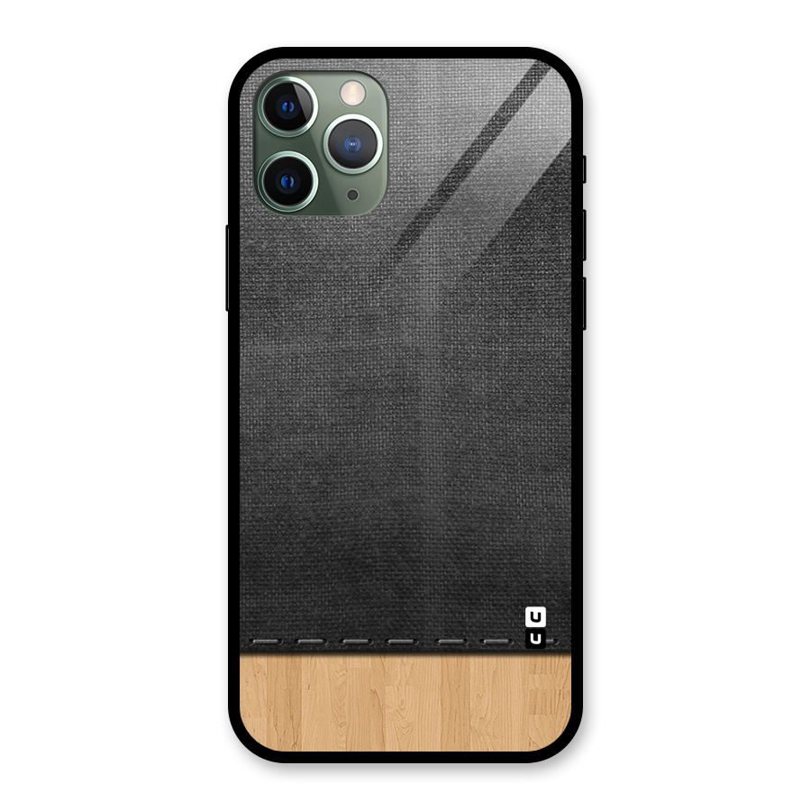 Bicolor Wood Texture Glass Back Case for iPhone 11 Pro