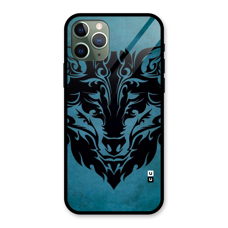 Black Artistic Wolf Glass Back Case for iPhone 11 Pro