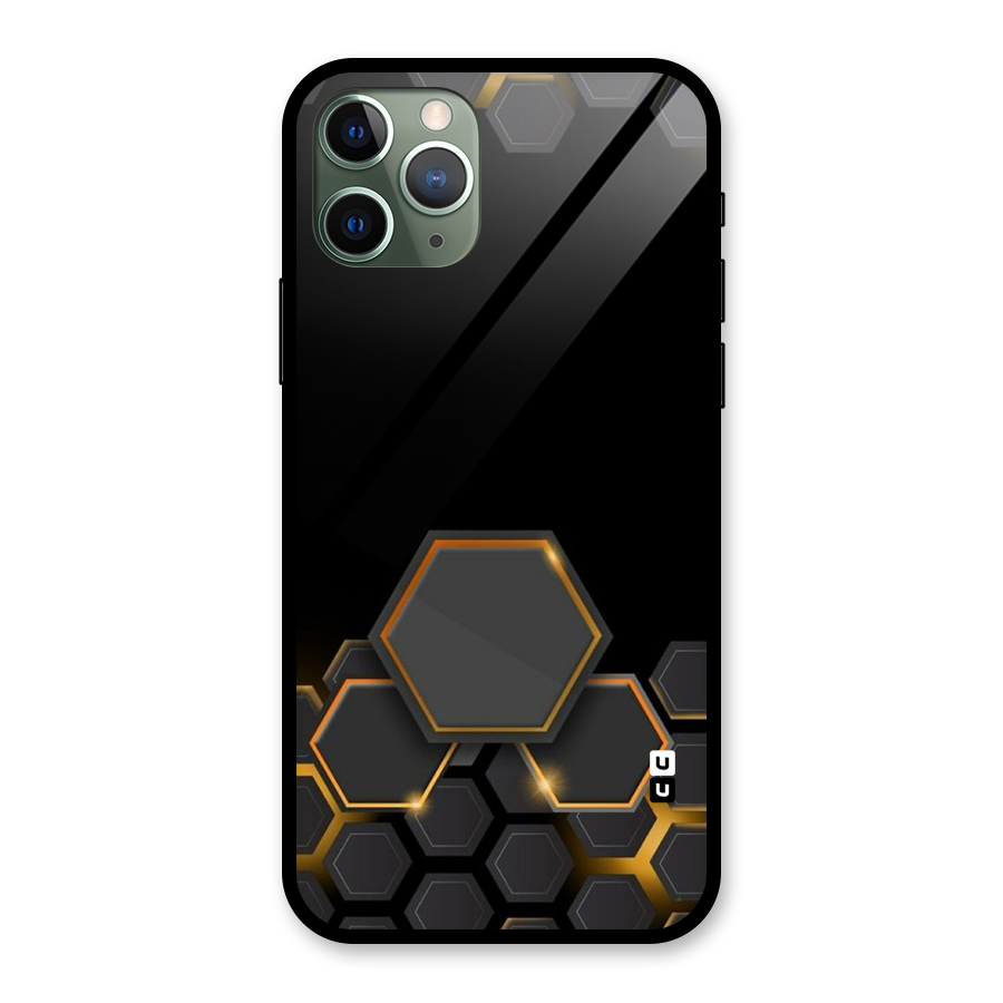 Black Gold Hexa Glass Back Case for iPhone 11 Pro
