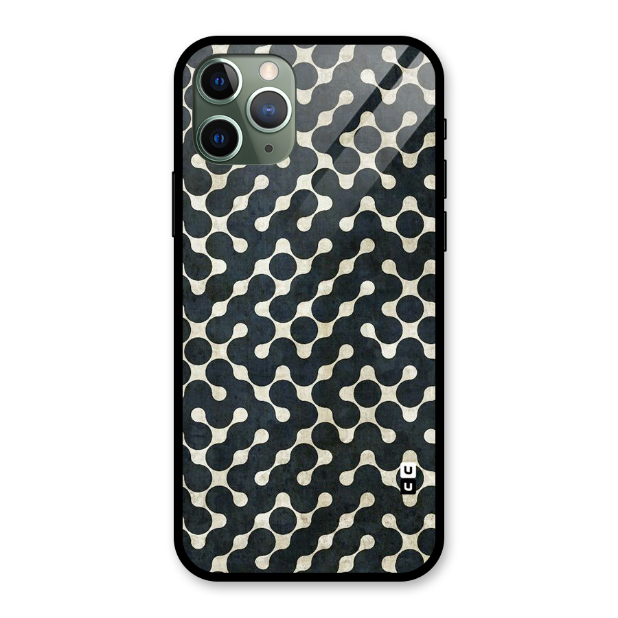 Black Maze Design Glass Back Case for iPhone 11 Pro