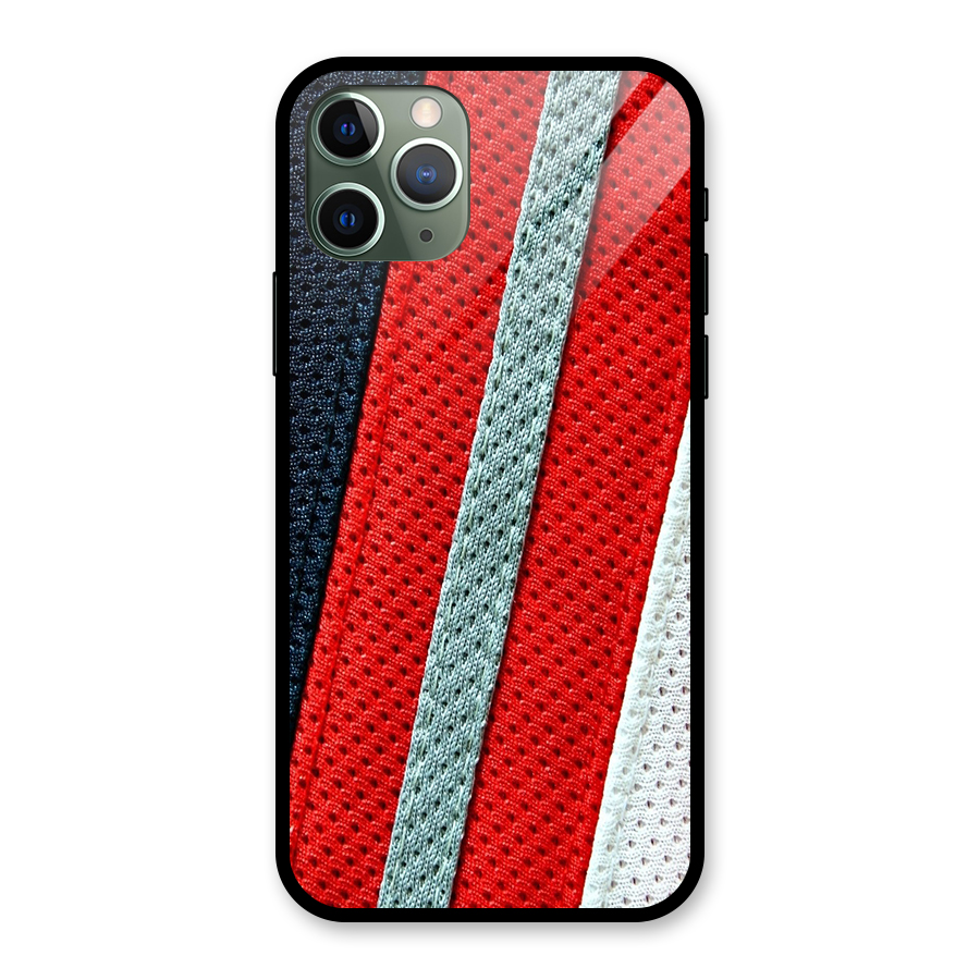 Black Red Grey Stripes Glass Back Case for iPhone 11 Pro