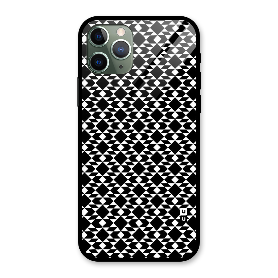 Black White Diamond Abstract Glass Back Case for iPhone 11 Pro