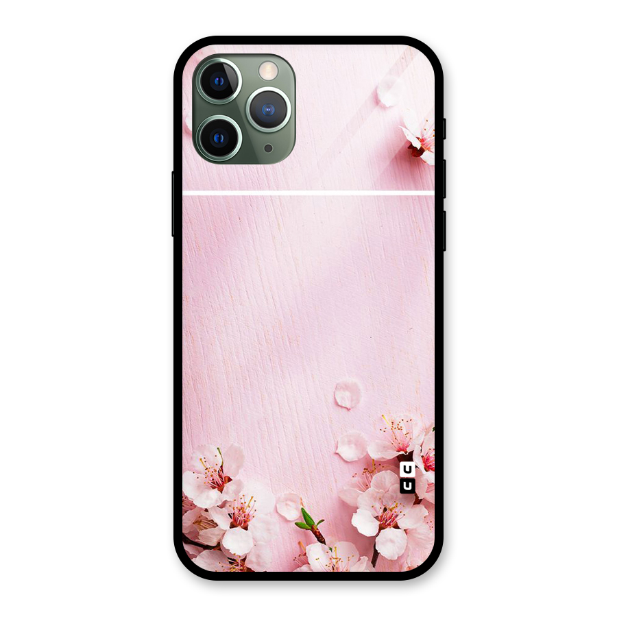 Blossom Frame Pink Glass Back Case for iPhone 11 Pro