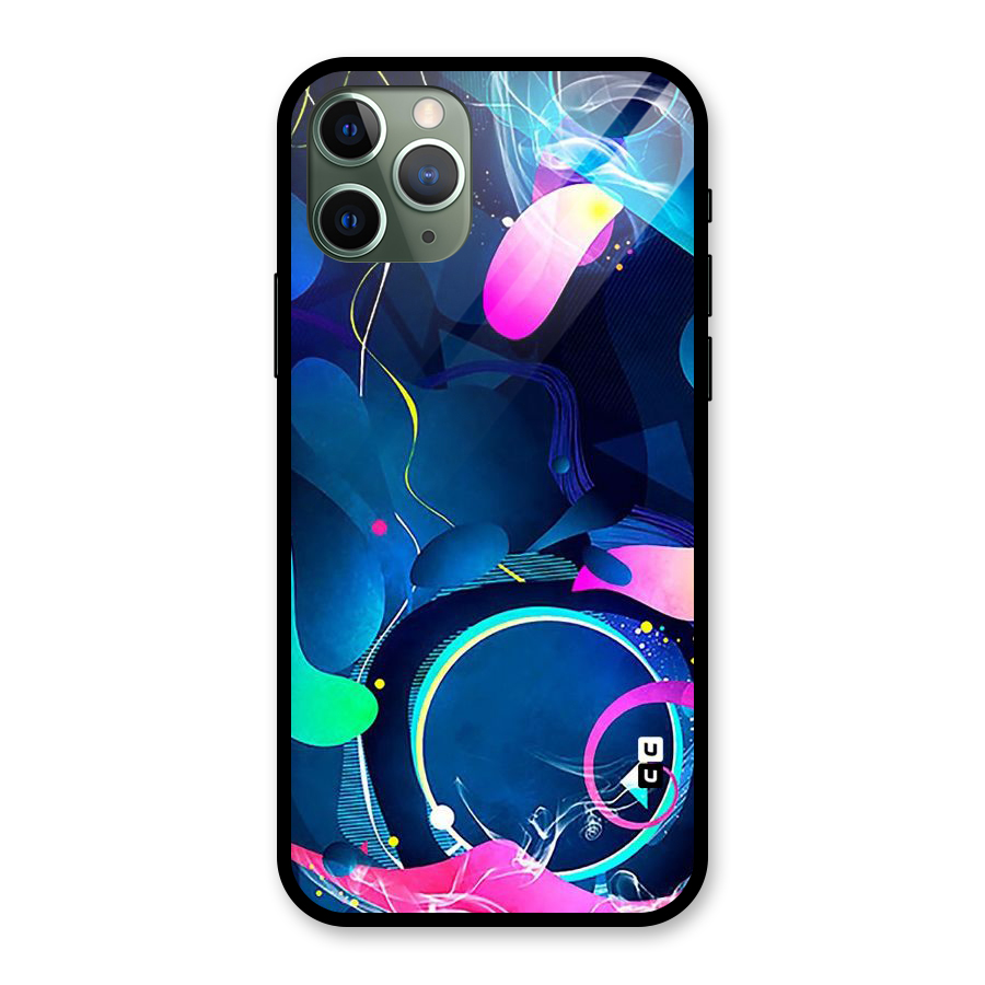 Blue Circle Flow Glass Back Case for iPhone 11 Pro