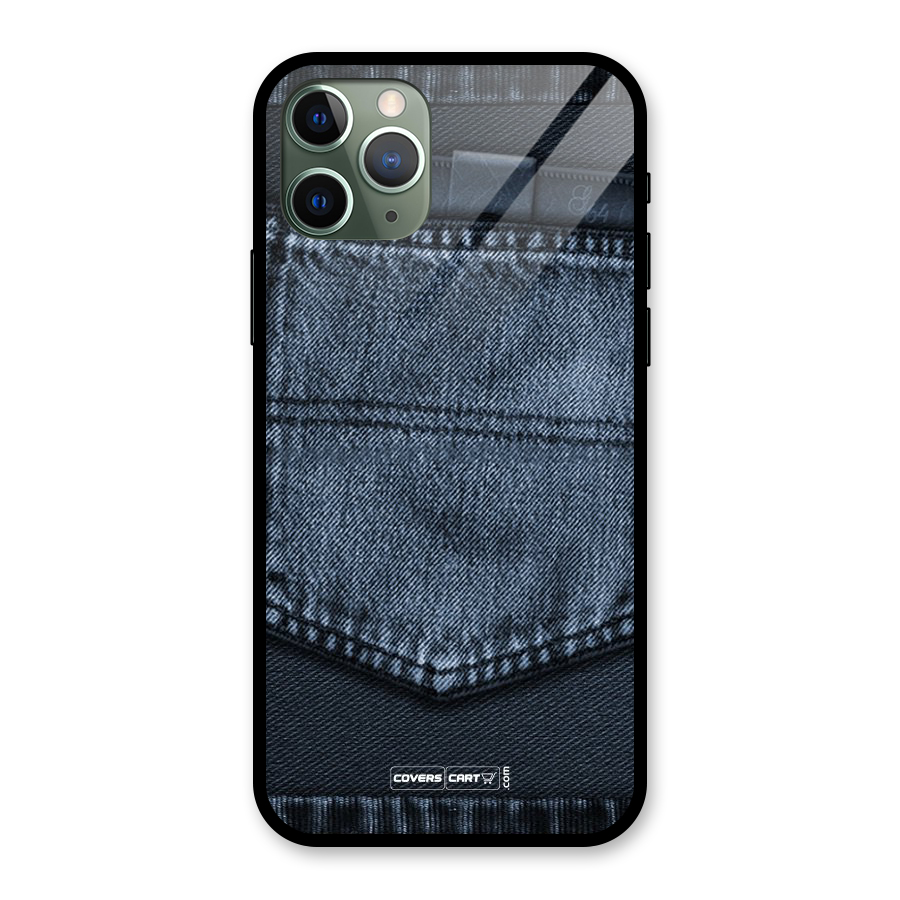 Blue Denim Glass Back Case for iPhone 11 Pro