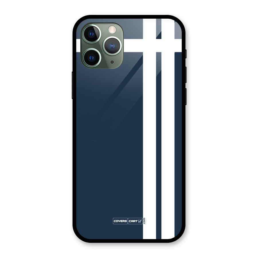 Blue and White Glass Back Case for iPhone 11 Pro