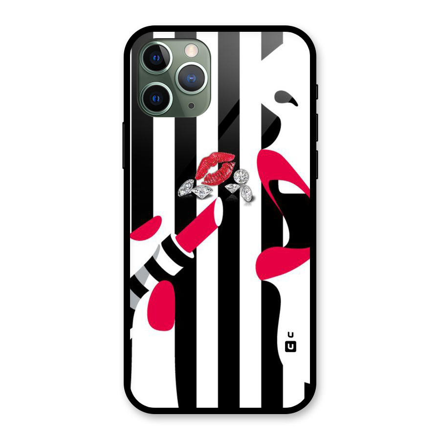 Bold Woman Glass Back Case for iPhone 11 Pro