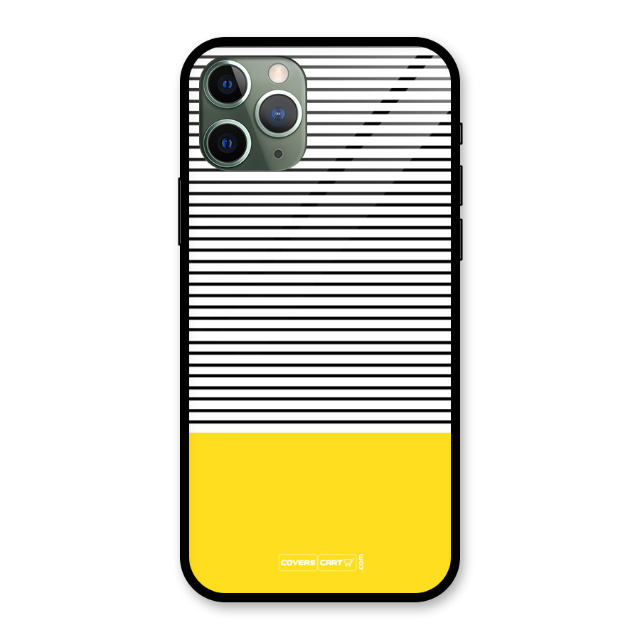 Bright Yellow Stripes Glass Back Case for iPhone 11 Pro