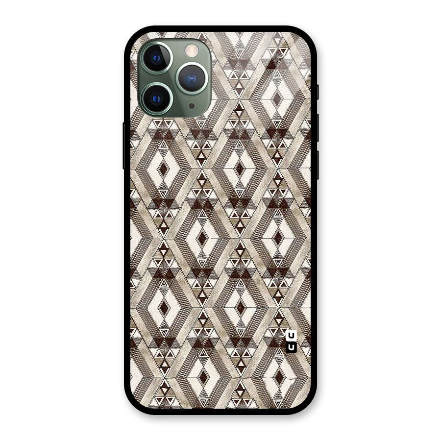 Brown Abstract Design Glass Back Case for iPhone 11 Pro