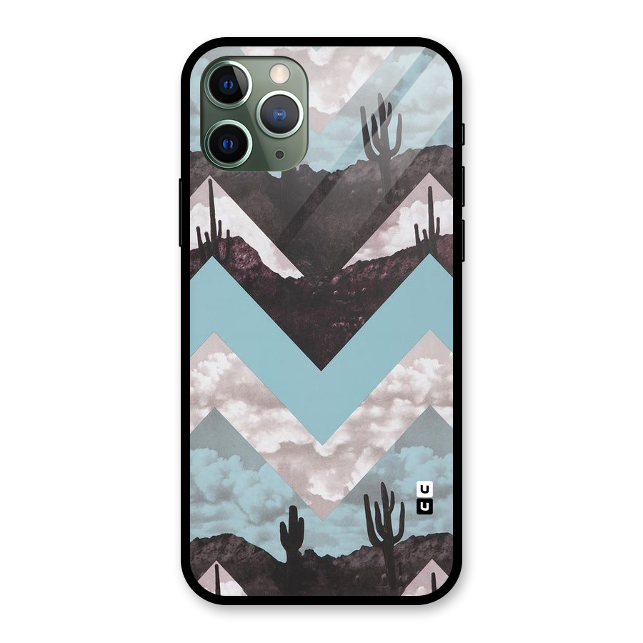 Cacutus Zig Zag Pattern Glass Back Case for iPhone 11 Pro