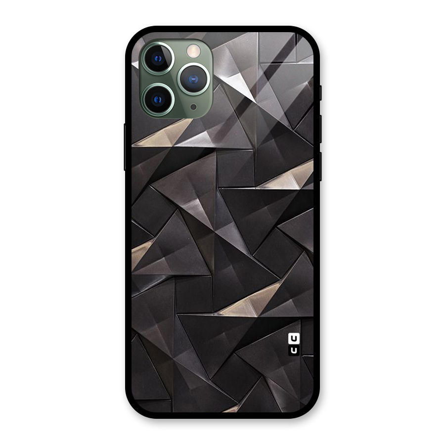 Carved Triangles Glass Back Case for iPhone 11 Pro