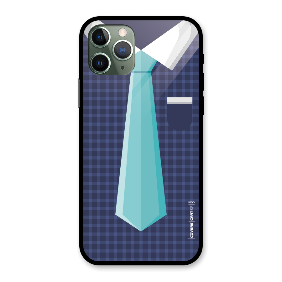 Checked Shirt Tie Glass Back Case for iPhone 11 Pro
