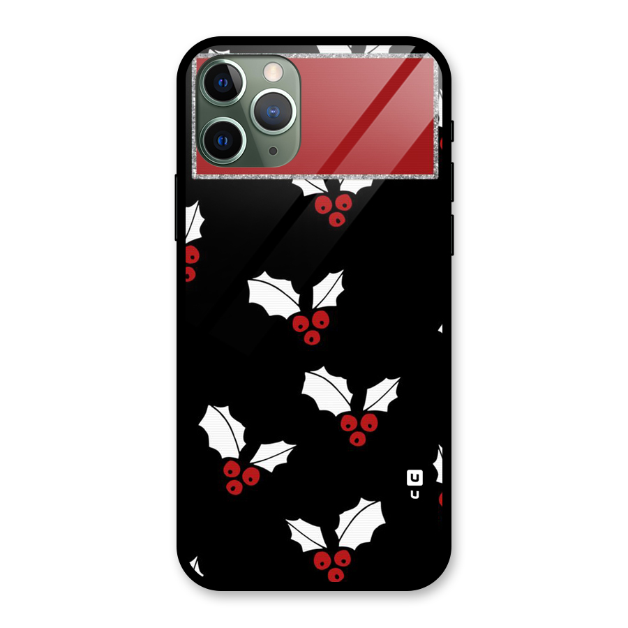 Cherry Leaf Design Glass Back Case for iPhone 11 Pro