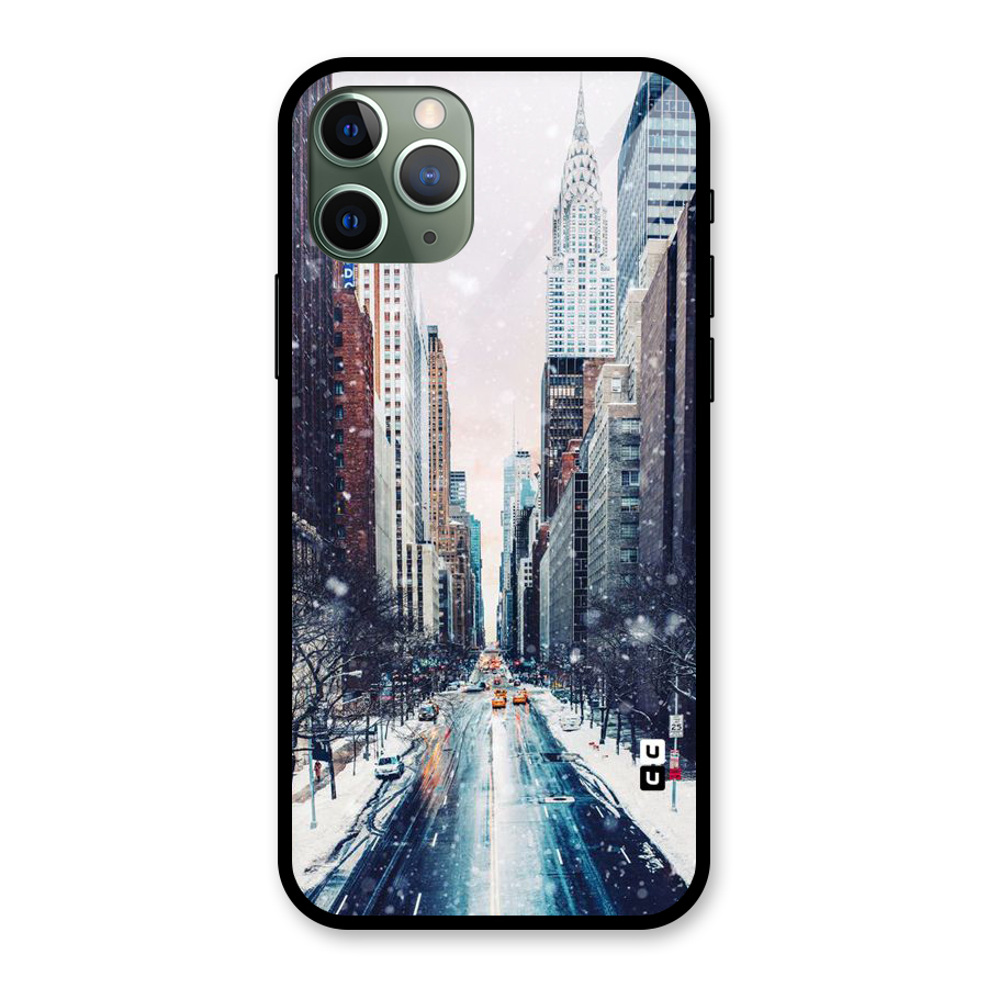 City Snow Glass Back Case for iPhone 11 Pro
