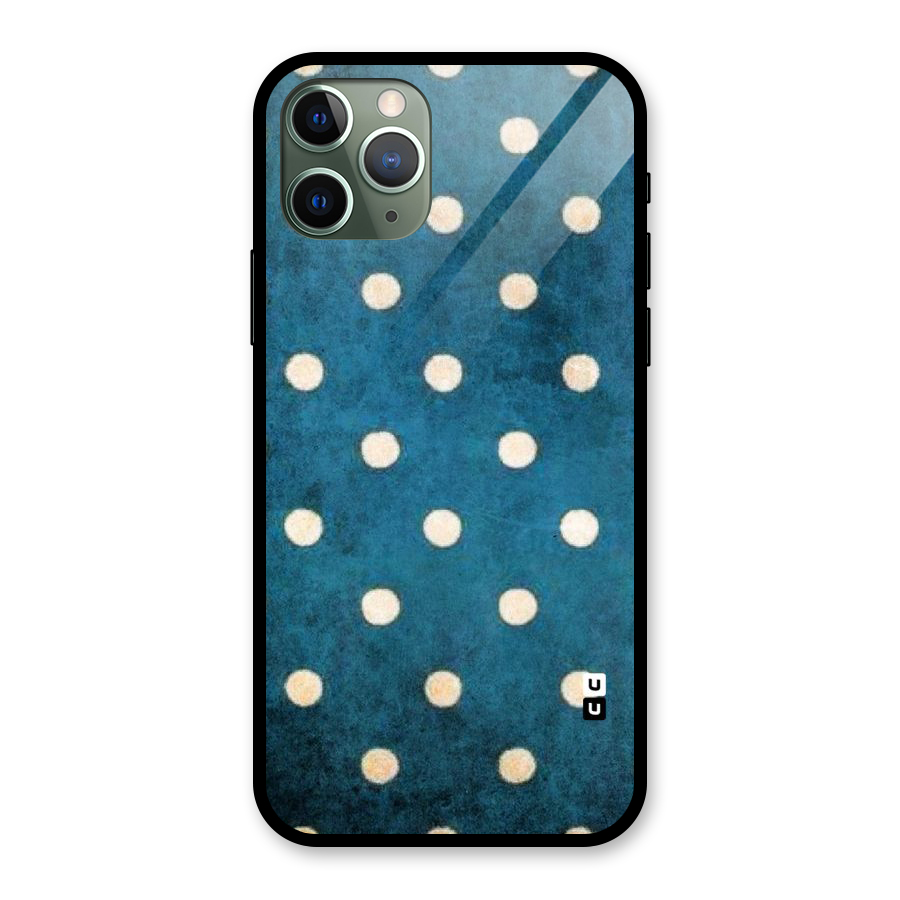 Classic Blue Polka Glass Back Case for iPhone 11 Pro