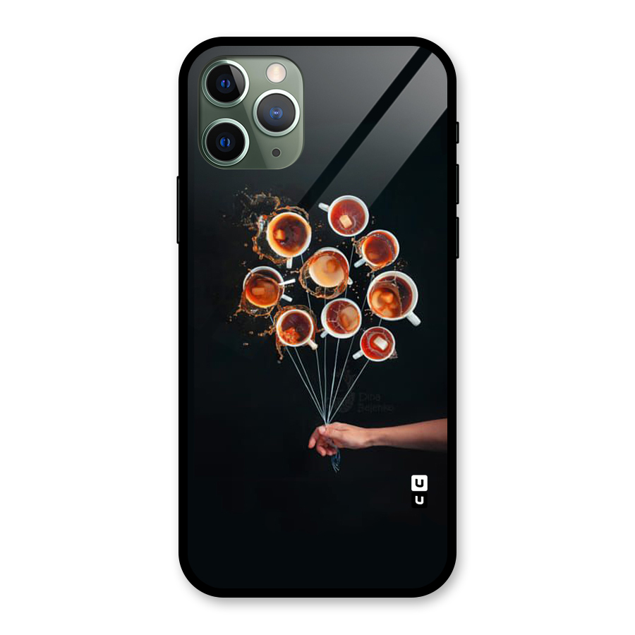 Coffee Balloon Glass Back Case for iPhone 11 Pro