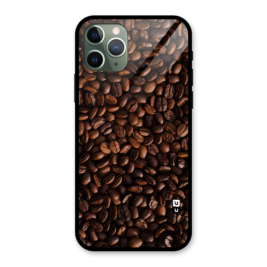 Coffee Beans Scattered Glass Back Case for iPhone 11 Pro