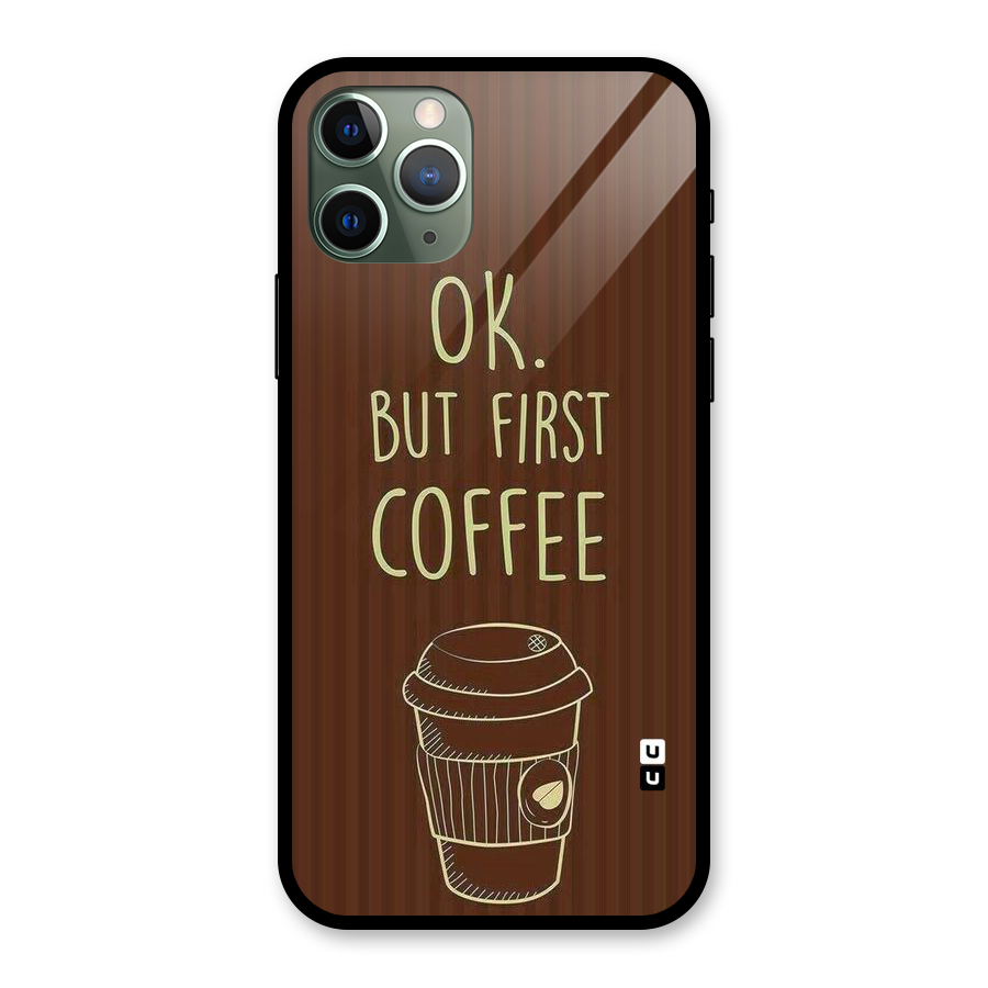 Coffee Stripes Glass Back Case for iPhone 11 Pro