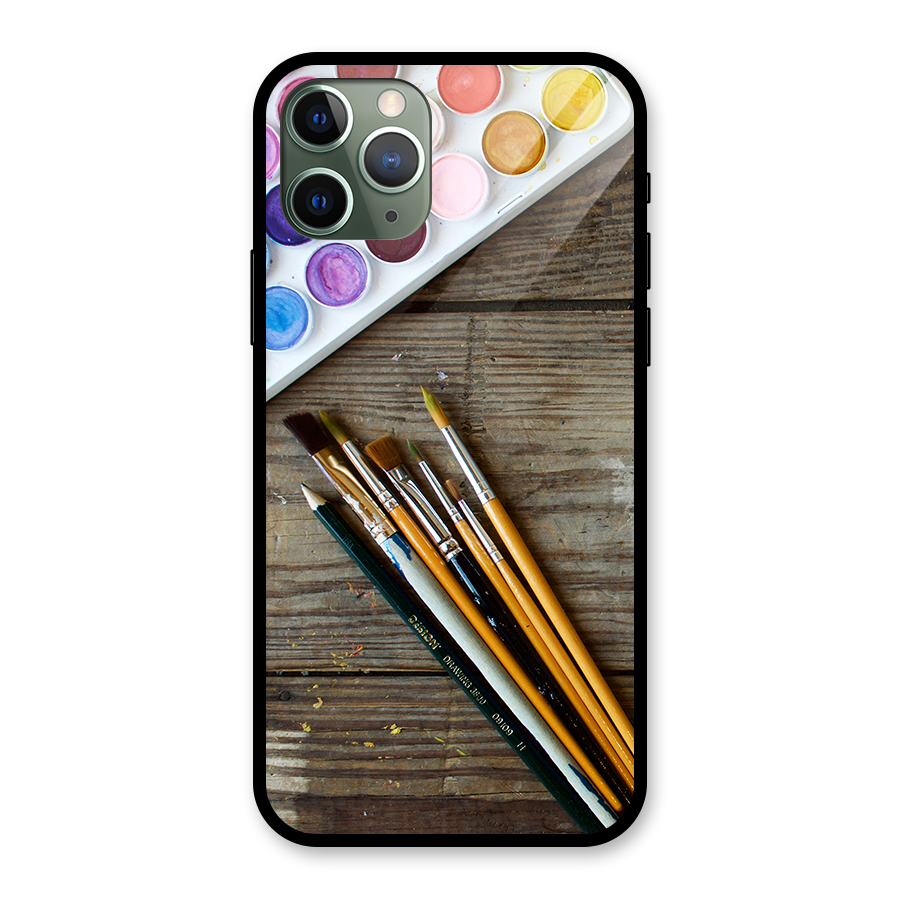 Color Palette and Brush Glass Back Case for iPhone 11 Pro