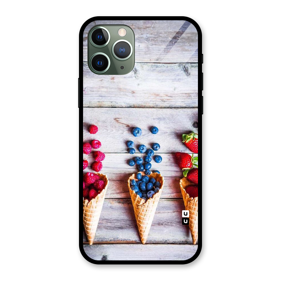 Cone Fruits Design Glass Back Case for iPhone 11 Pro