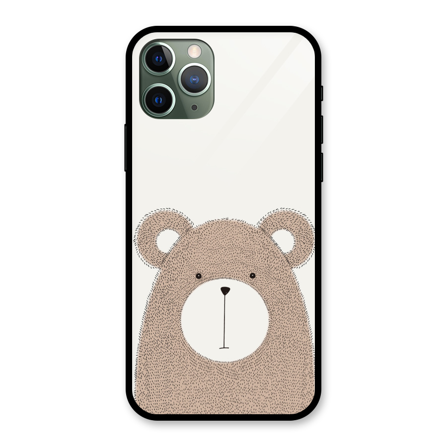 Cute Bear Glass Back Case for iPhone 11 Pro