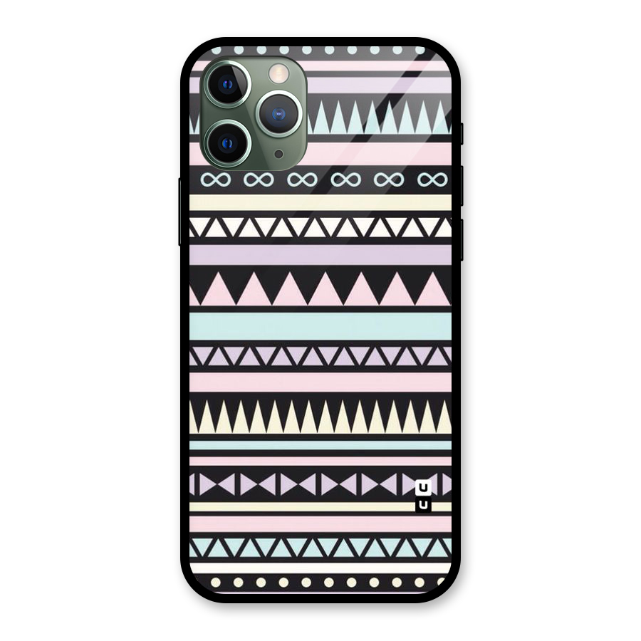 Cute Chev Pattern Glass Back Case for iPhone 11 Pro
