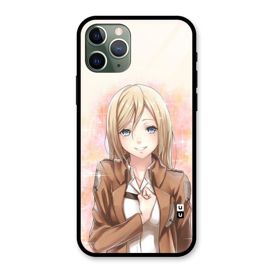 Cute Girl Art Glass Back Case for iPhone 11 Pro
