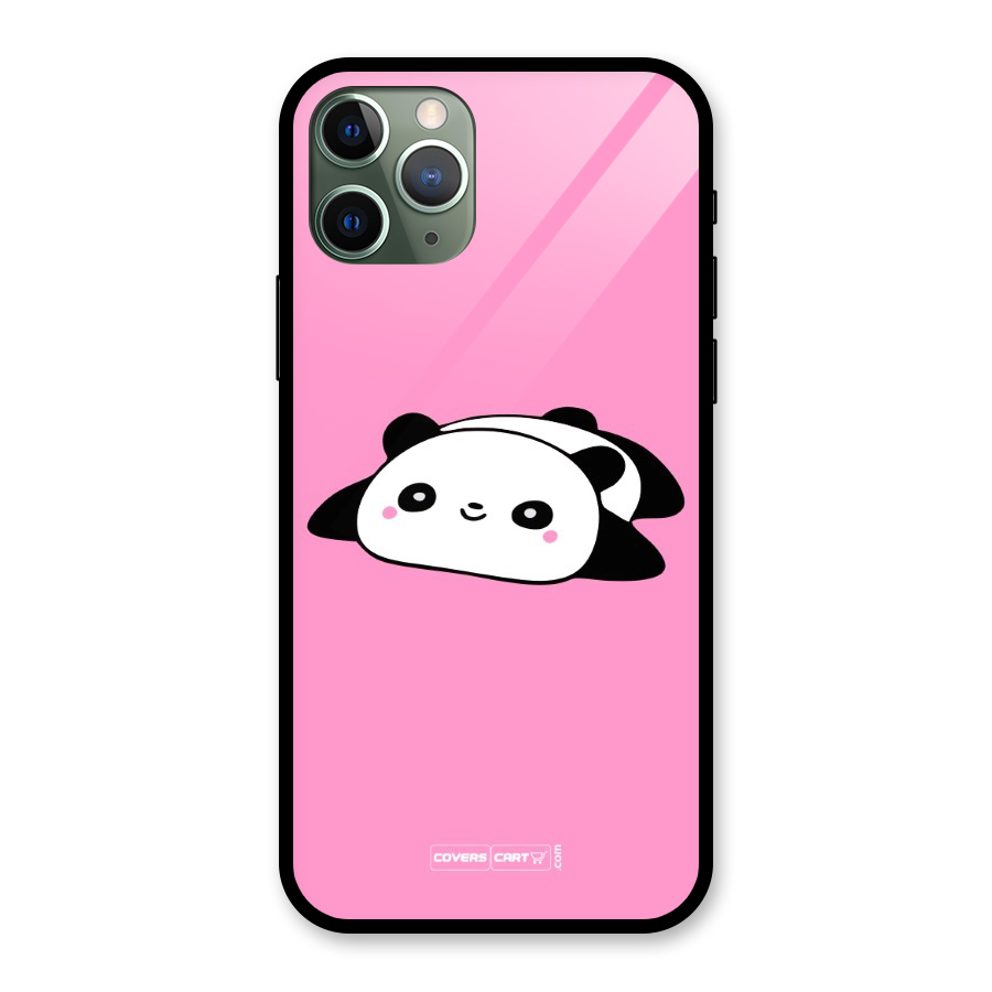 Cute Lazy Panda Glass Back Case for iPhone 11 Pro