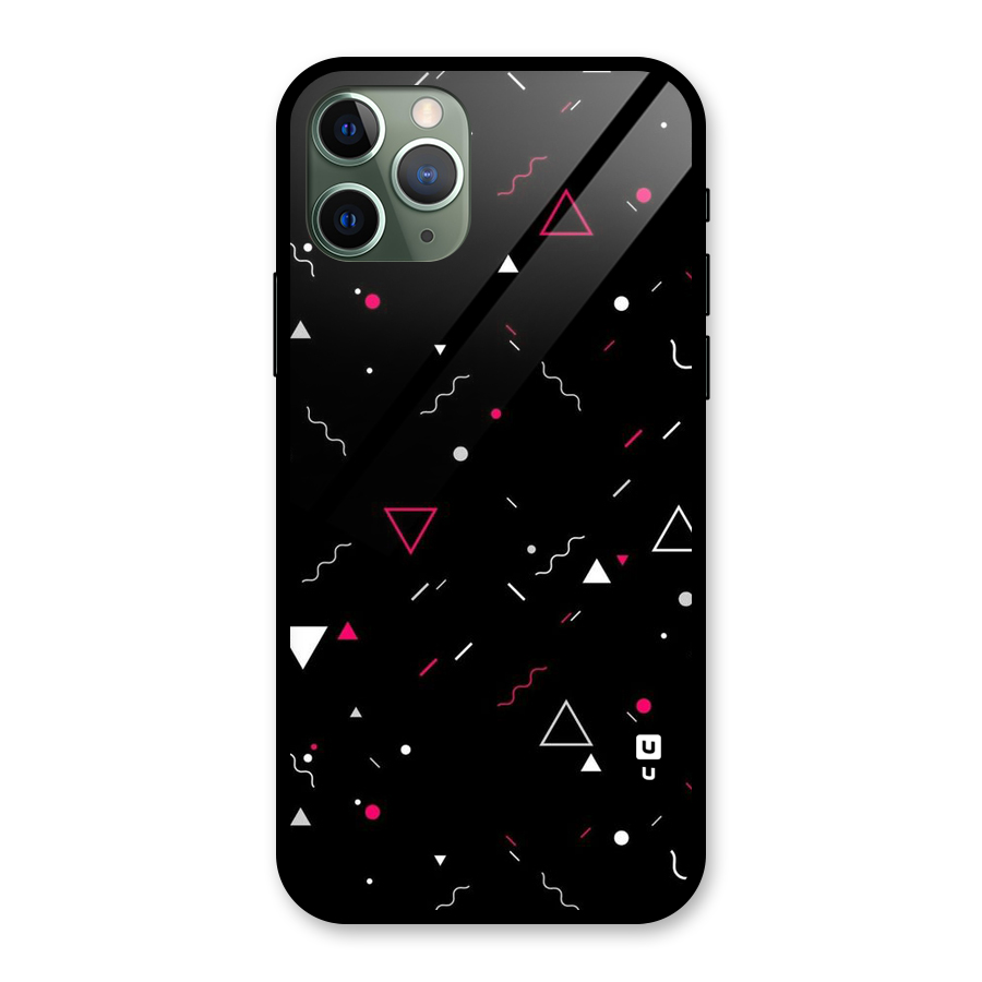 Dark Shapes Design Glass Back Case for iPhone 11 Pro