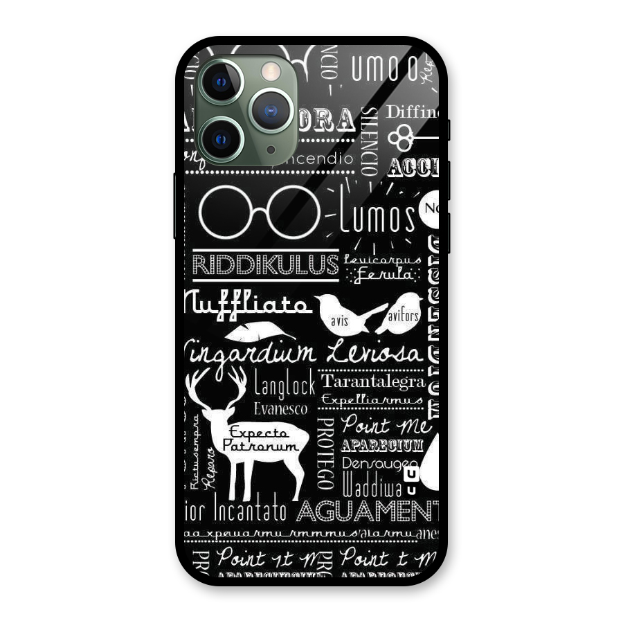 Deer Key Spell Glass Back Case for iPhone 11 Pro