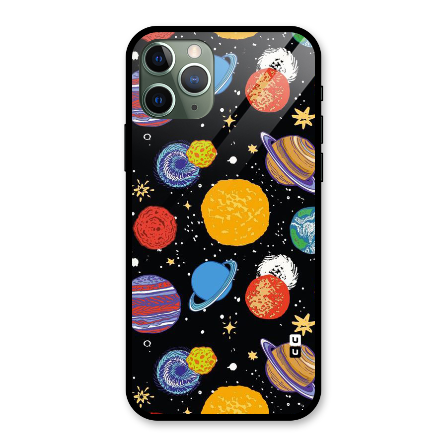 Designer Planets Glass Back Case for iPhone 11 Pro