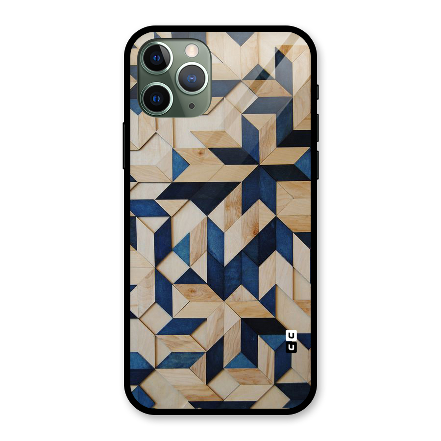 Disorted Wood Blue Glass Back Case for iPhone 11 Pro