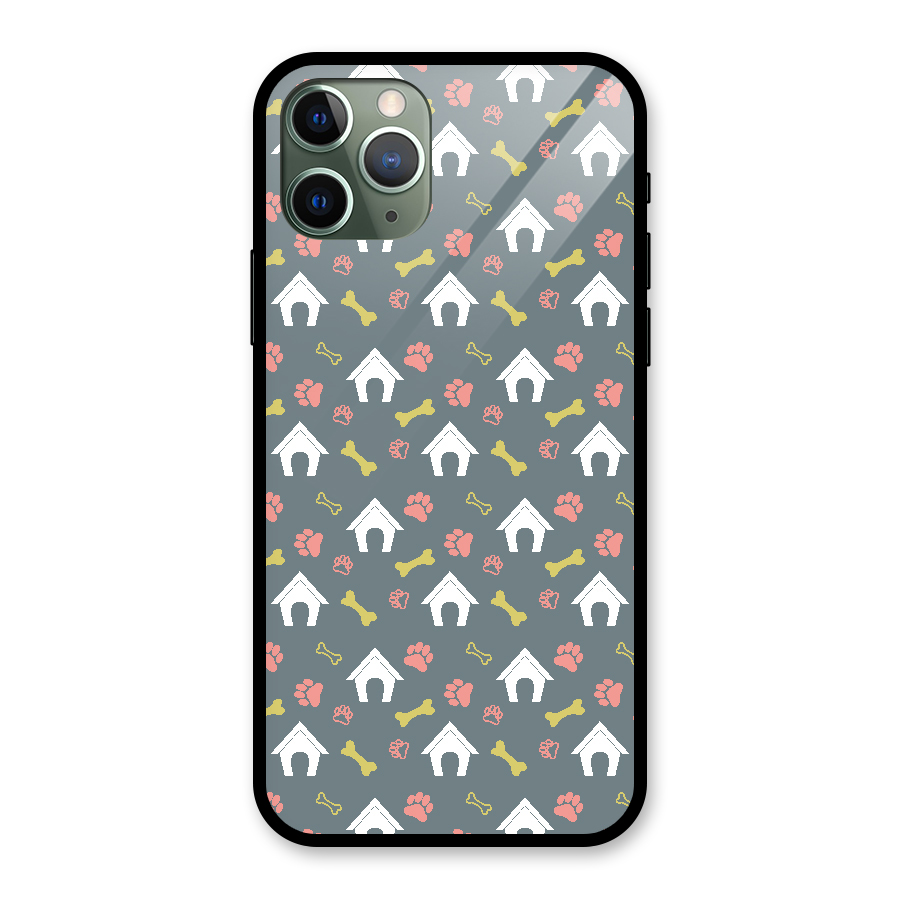 Dog Pattern Glass Back Case for iPhone 11 Pro