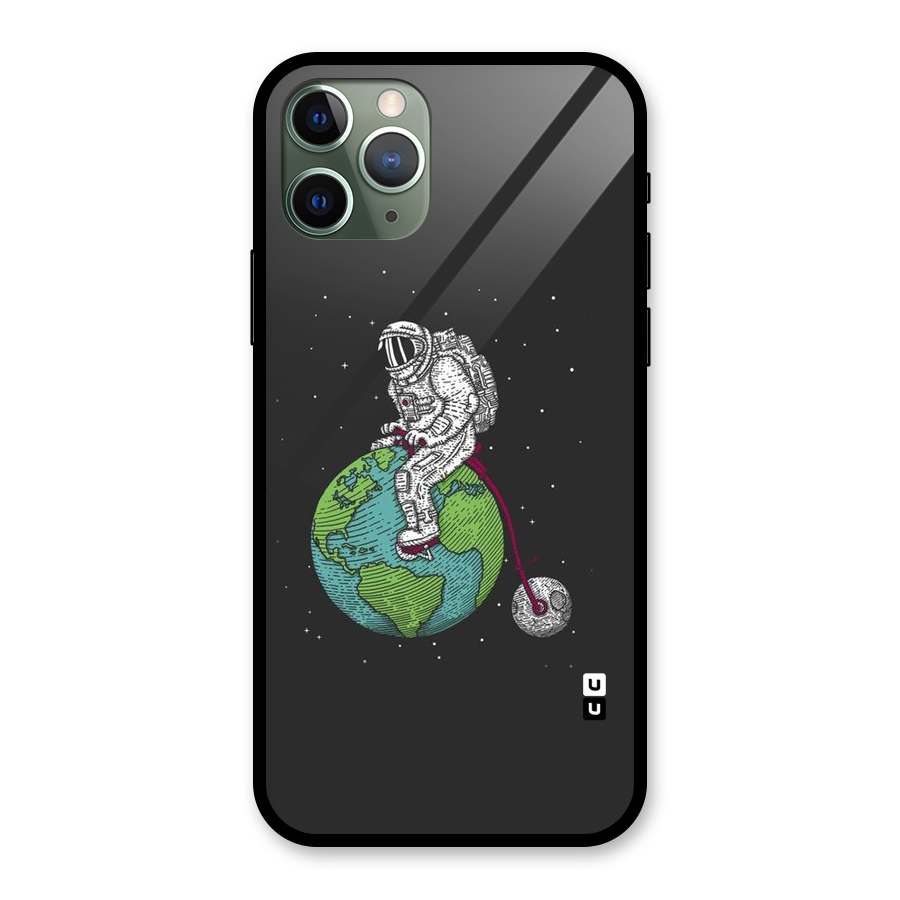 Earth Space Doodle Glass Back Case for iPhone 11 Pro