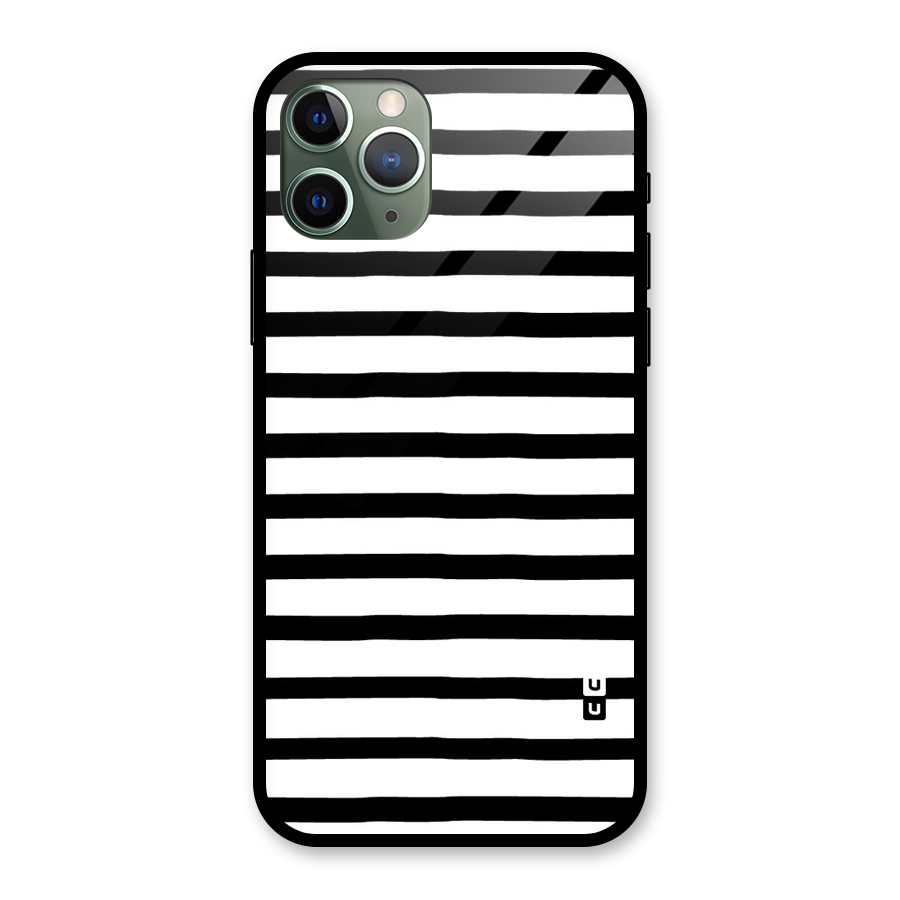 Elegant Basic Stripes Glass Back Case for iPhone 11 Pro