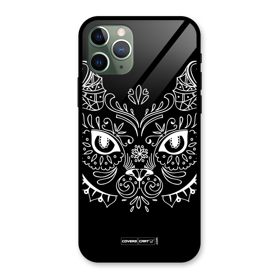 Ethnic Cat Design Glass Back Case for iPhone 11 Pro