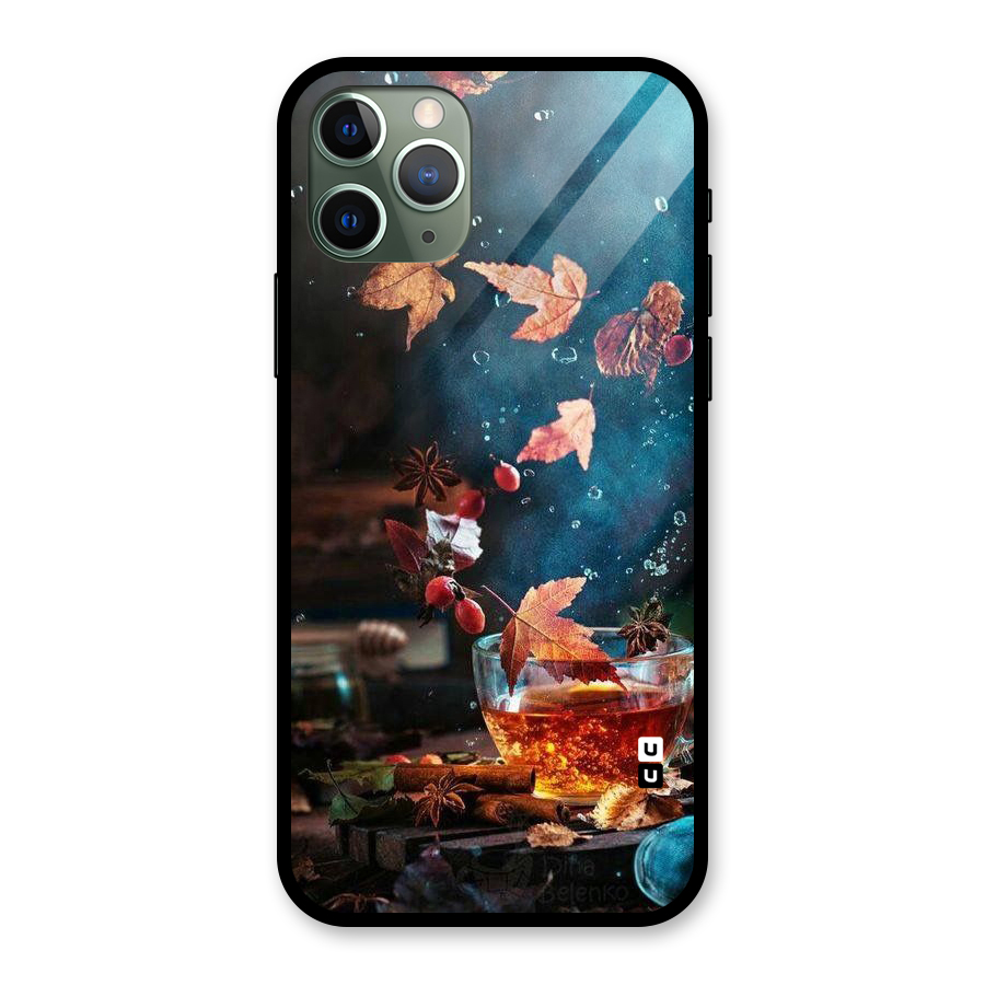 Falling Leaves Tea Glass Back Case for iPhone 11 Pro