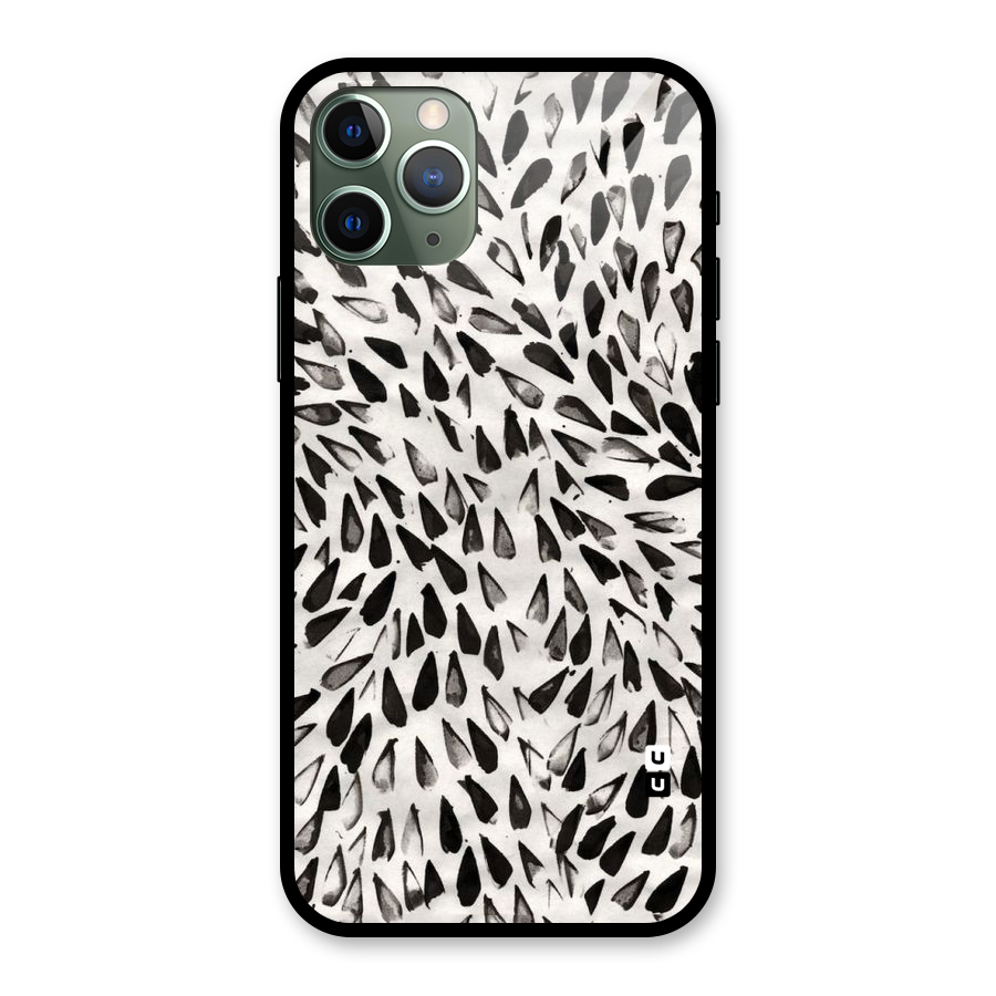 Feather Pattern Colorless Glass Back Case for iPhone 11 Pro