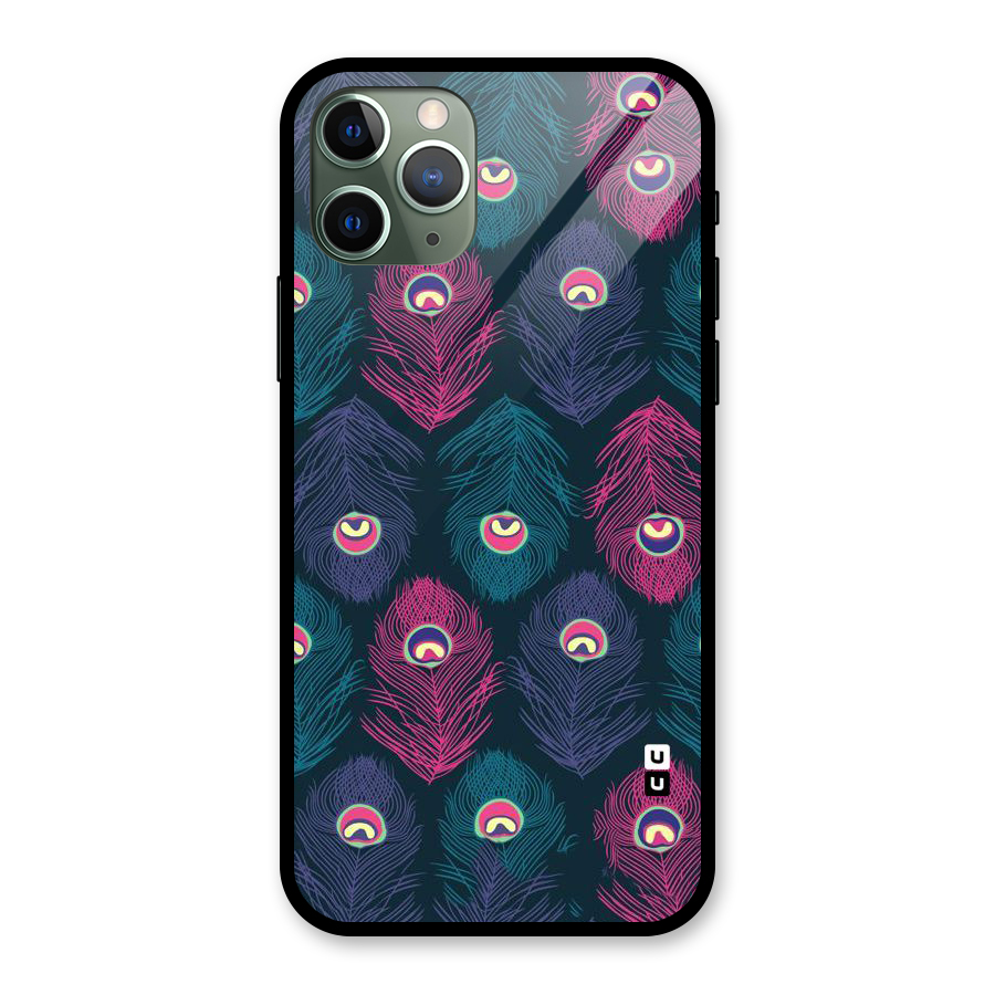 Feathers Patterns Glass Back Case for iPhone 11 Pro
