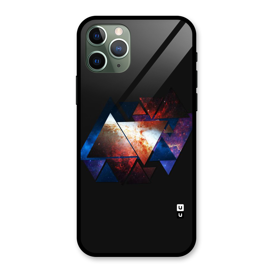 Fire Galaxy Triangles Glass Back Case for iPhone 11 Pro