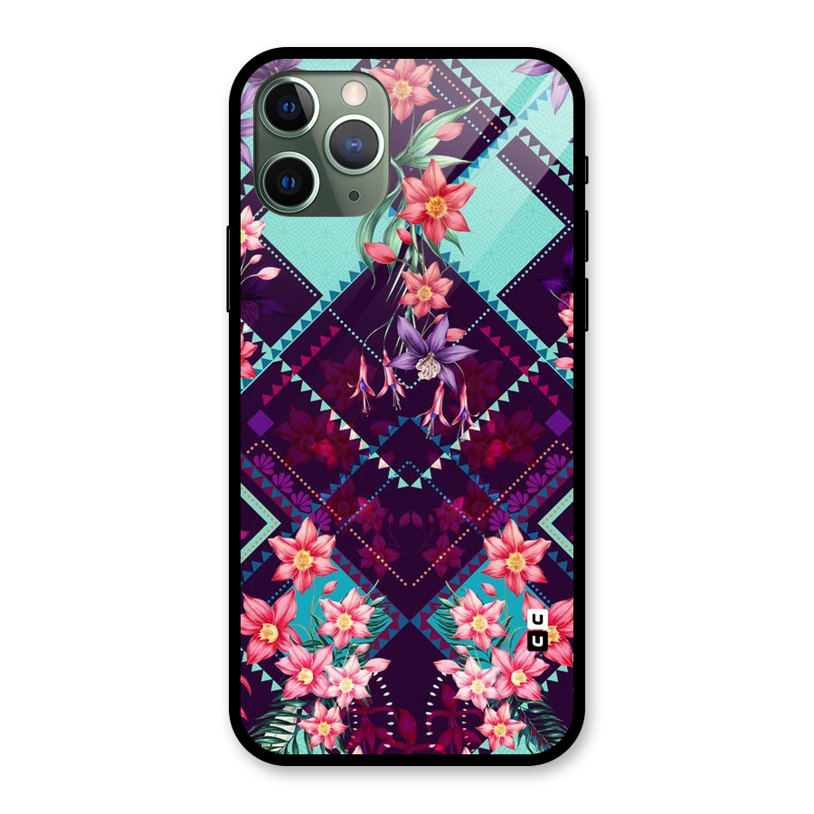 Floral Diamonds Glass Back Case for iPhone 11 Pro