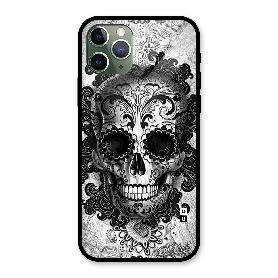 Floral Ghost Glass Back Case for iPhone 11 Pro